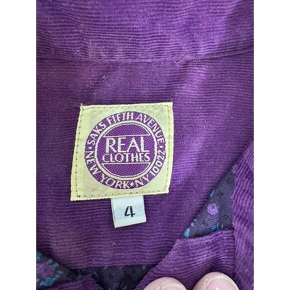 "SAKS FIFTH AVE" Real Clothes, Purple Paisley Men Button Up Shirt, Y2K,Flip Cuff - Picture 7 of 9